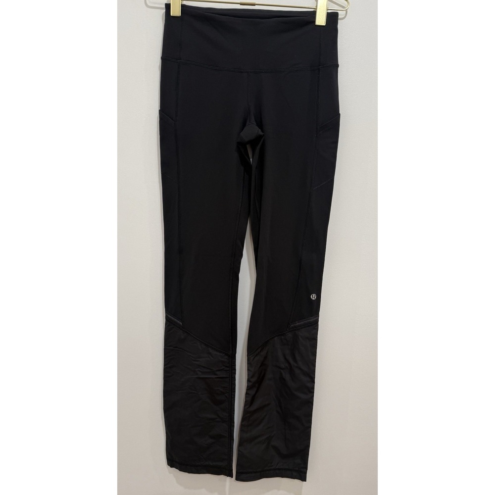 Lululemon Athletic Yoga Straight Leg Pants Side Pockets Women's Size 8 Gym